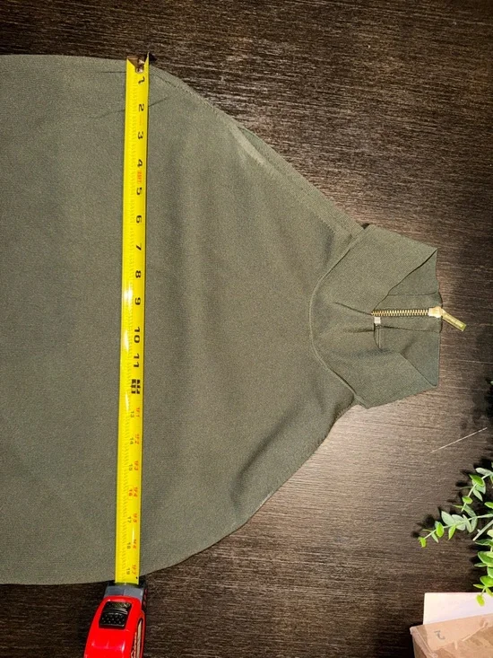 Michael Kors Olive Green Knit Dress with Gold Hardware - Picture 5 of 7